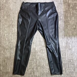 Nine West Black Faux Leather Leggings